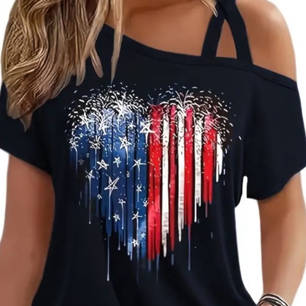 One shoulder festive summer shirt xxl new in package